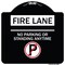Signmission Fire Lane No Parking or Standing Anytime Heavy-Gauge Aluminum Sign, 18" x 18", BW-1818-24006 A-DES-BW-1818-24006 - alternate 1
